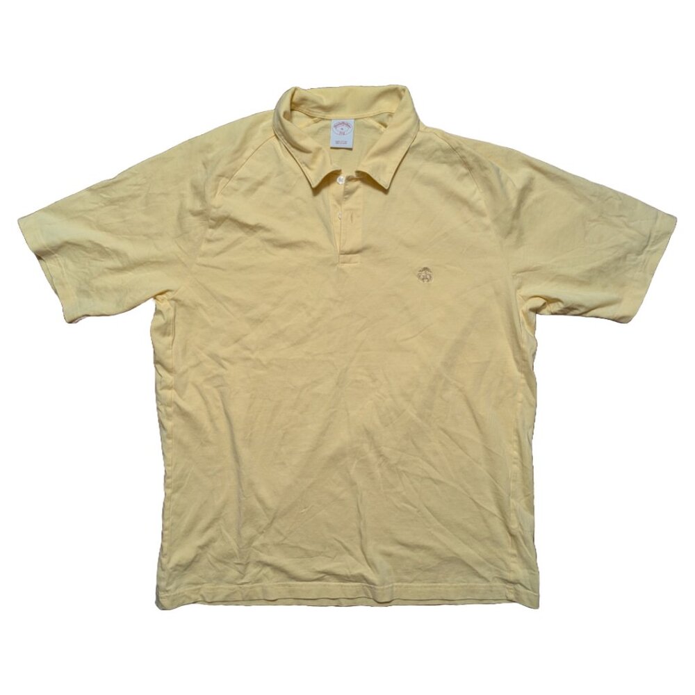 Brooks Brothers 346 Polo Shirt Mens XL Yellow 100% Cotton Short Sleeve Collared